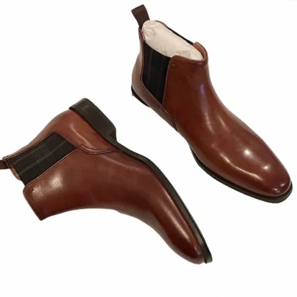 Florsheim Cognac Leather Ankle Boots 7